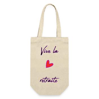 RUHESTAND. KOLLEGE. RUHESTAND. PENSIONIERT. RUHESTAND. - Geschenkbeutel für Flaschen - Natur - Vorne