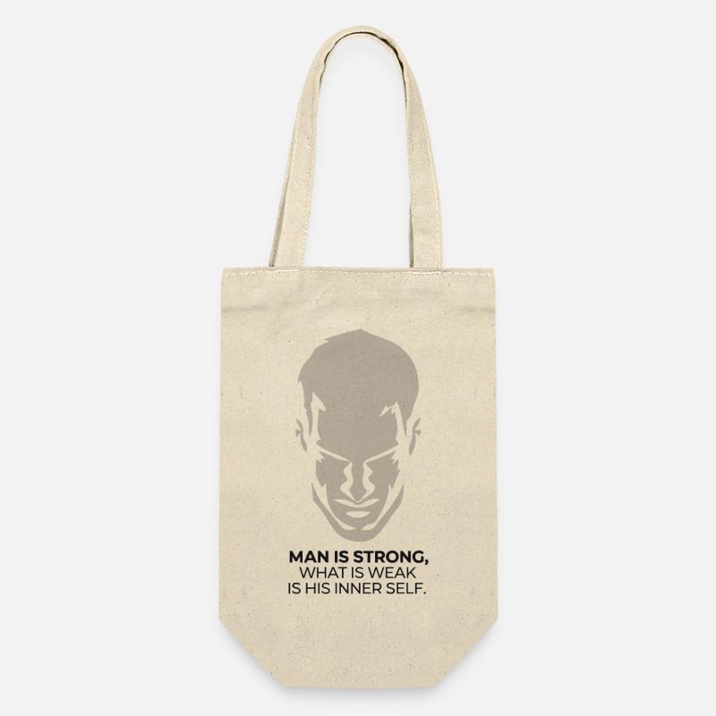 MAN IS STRONG - Gift Bag for Bottles - nature