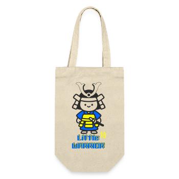 Kleiner Samurai Krieger - Geschenkbeutel für Flaschen - Natur - Vorne