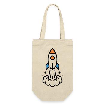 Rocket Launch Space Comic - Gift Bag for Bottles - nature - Front
