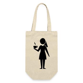 Coffee Woman - Gift Bag for Bottles - nature - Front