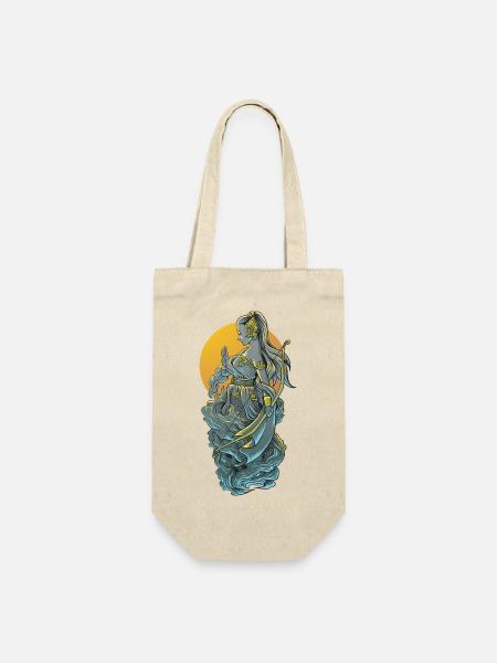 Göttin Kriegerin Bogen Illustration - Geschenkbeutel für Flaschen - Natur