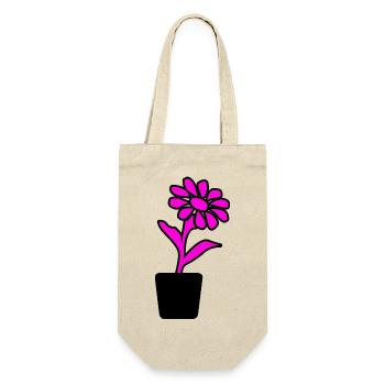 Blume - Geschenkbeutel für Flaschen - Natur - Vorne