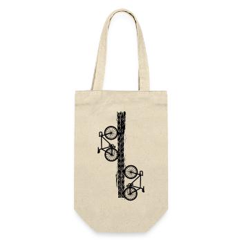 Radfahren Fahrrad Sport Radfahren Radfahrer - Geschenkbeutel für Flaschen - Natur - Vorne