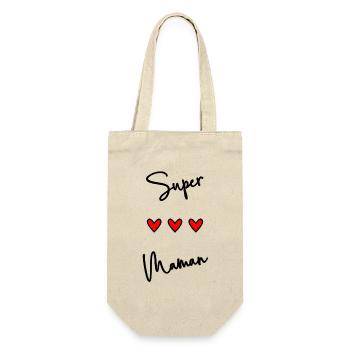 MAMAN. FÊTE DES MÈRES. BONNE FÊTE MAMAN. JE T'AIME - Sac à bouteille - nature - Devant