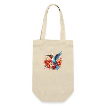 Bunter Kolibri Vogel für Ornithologe - Geschenkbeutel für Flaschen - Natur - Vorne