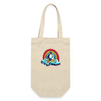 Penguin on rainbow cloud - Gift Bag for Bottles - nature - Front