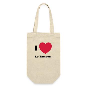 Ich liebe den Tampon - Geschenkbeutel für Flaschen - Natur - Vorne