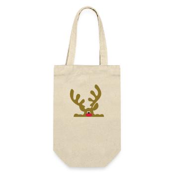 elch - Geschenkbeutel für Flaschen - Natur - Vorne