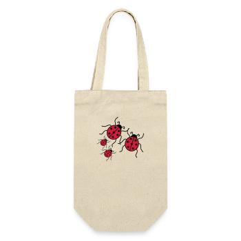 paar liebe paerchen 2 kinder babys mama junge maed - Geschenkbeutel für Flaschen - Natur - Vorne