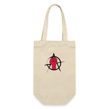 Faust Logo Anarchie Design - Geschenkbeutel für Flaschen - Natur - Vorne