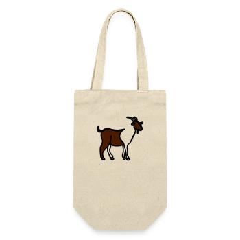 Goat - Line Art - Choose your color - Gift Bag for Bottles - nature - Front