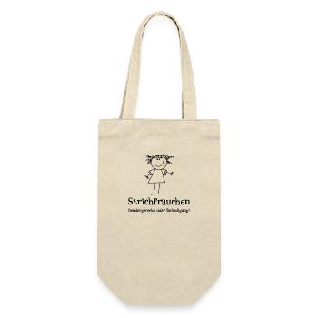 strichfrauchen schwarz - Geschenkbeutel für Flaschen - Natur - Vorne