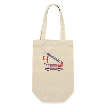 Fire engine 4th birthday - Gift Bag for Bottles - nature - Front