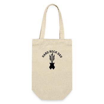 hard rock Papa, Rocker daddy, Rock'n'Roll vater - Geschenkbeutel für Flaschen - Natur - Vorne