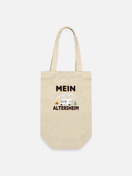 Mein Altenheim ist überall - Geschenkbeutel für Flaschen - Natur