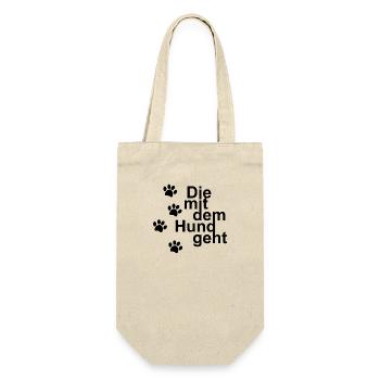 Dog Hund - Geschenkbeutel für Flaschen - Natur - Vorne