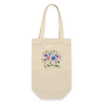 Blumen - Geschenkbeutel für Flaschen - Natur - Vorne