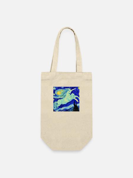 Einhorn Kunstwerk - Geschenkbeutel für Flaschen - Natur