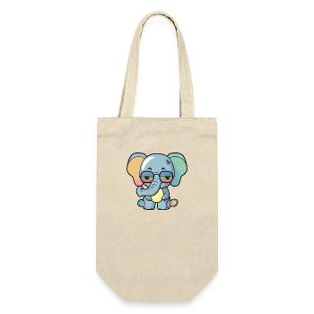 Kawaii süße glückliche bunte Elefant Sonnenbrille - Geschenkbeutel für Flaschen - Natur - Vorne
