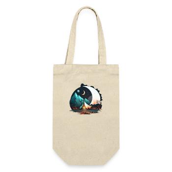 Tent in the moonlight, mountains, camping - Gift Bag for Bottles - nature - Front
