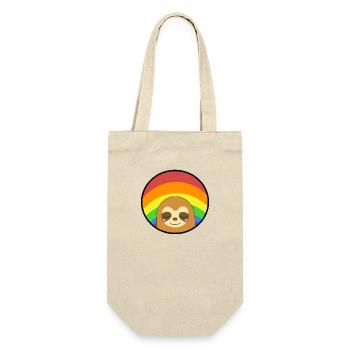 Regenbogenfahne Faultier schläft - Geschenkbeutel für Flaschen - Natur - Vorne