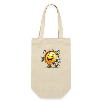 Schlagen Sie den Blues weg! 🥁 Schlagzeug-Charakter-T-Shirt - Geschenkbeutel für Flaschen - Natur - Vorne