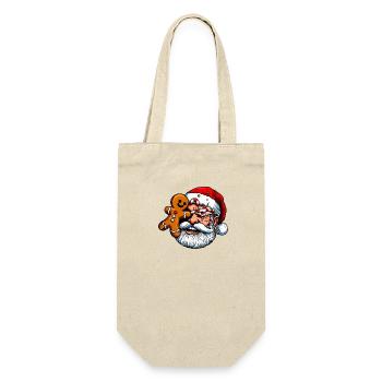 Santa Claus Gingerbread Man Santa Claus Krampus - Gift Bag for Bottles - nature - Front