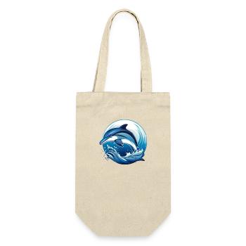 Delfin für einen Biologe Delphinliebhaber - Geschenkbeutel für Flaschen - Natur - Vorne