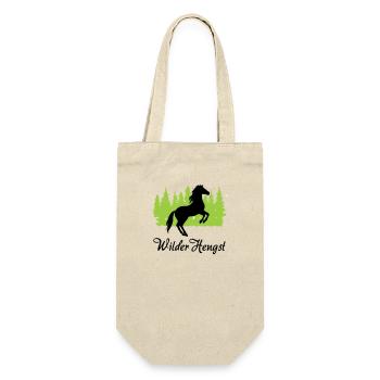 "Wilder Hengst: Kraft und Freiheit vereint" - Geschenkbeutel für Flaschen - Natur - Vorne