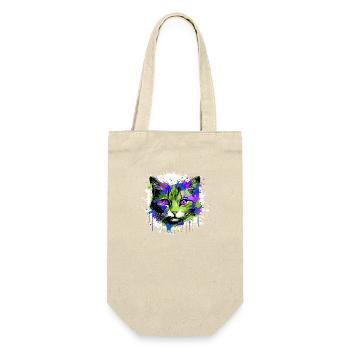 Cat Head Portrait Colorful - Gift Bag for Bottles - nature - Front