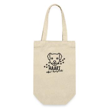 Haart aber herzlich - Geschenkbeutel für Flaschen - Natur - Vorne