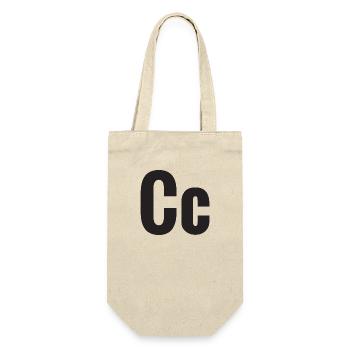 Buchstabe C - Geschenkbeutel für Flaschen - Natur - Vorne
