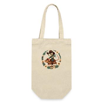 Vintage Wild West Cowboy Kitten Rodeo - Gift Bag for Bottles - nature - Front