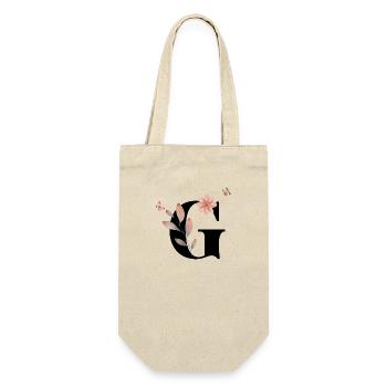 Lettre g fleurs sauvages aquarelles - Sac à bouteille - nature - Devant