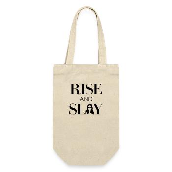 RISE and Slay Statement - Tägliche Motivation - Geschenkbeutel für Flaschen - Natur - Vorne