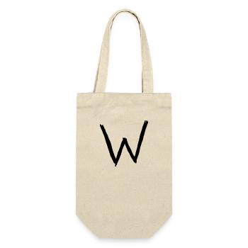 Buchstaben W - Geschenkbeutel für Flaschen - Natur - Vorne