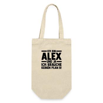 Alexander Alexandra Alexa Alex - Geschenkbeutel für Flaschen - Natur - Vorne