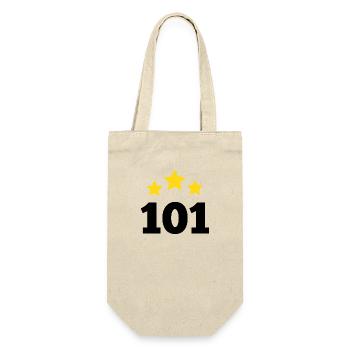 101 Jahre Stern - Geschenk zum 101. Jubiläum - Geschenkbeutel für Flaschen - Natur - Vorne