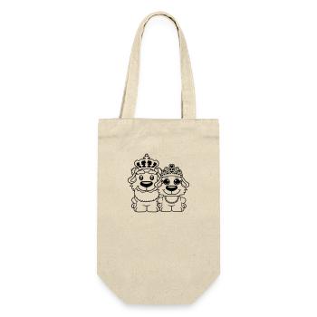 Deux Chiens Couronne Roi Reine Souverain Majesté - Sac à bouteille - nature - Devant