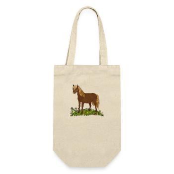 Pferd - Geschenkbeutel für Flaschen - Natur - Vorne