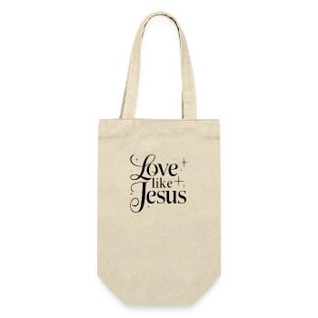 Lieben wie Jesus - Geschenkbeutel für Flaschen - Natur - Vorne