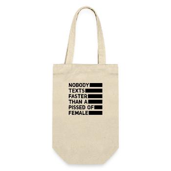 Niemand schreibt schneller als eine angepisste Frau - Geschenkbeutel für Flaschen - Natur - Vorne