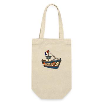 Fishing boat Toulon with funny gull - Gift Bag for Bottles - nature - Front