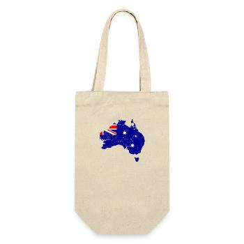 Australien vintage Karte - Geschenkbeutel für Flaschen - Natur - Vorne