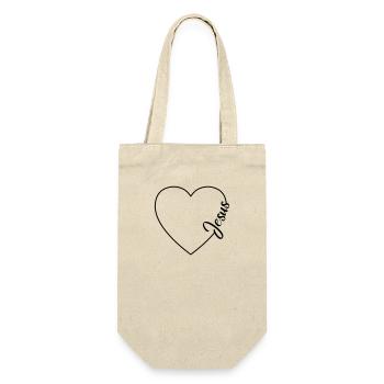 Jesus Liebe Love Herz Symbol - Geschenkbeutel für Flaschen - Natur - Vorne
