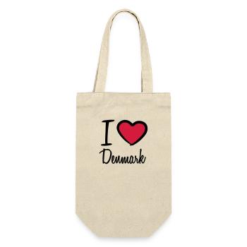 I Love Denmark Danmark Logo - Gift Bag for Bottles - nature - Front