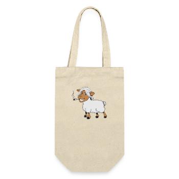 Sheep willow eating laecheln joint kiffen rasta He - Gift Bag for Bottles - nature - Front