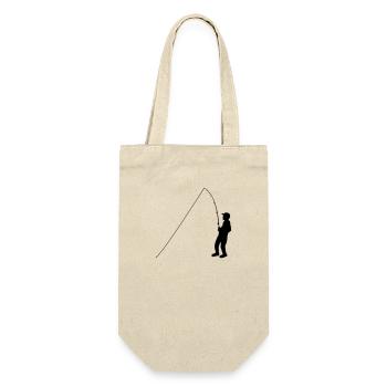 angler sport silhouette clipart hobby fishing fish - Gift Bag for Bottles - nature - Front