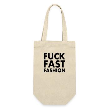 Fuck fast fashion - Geschenkbeutel für Flaschen - Natur - Vorne